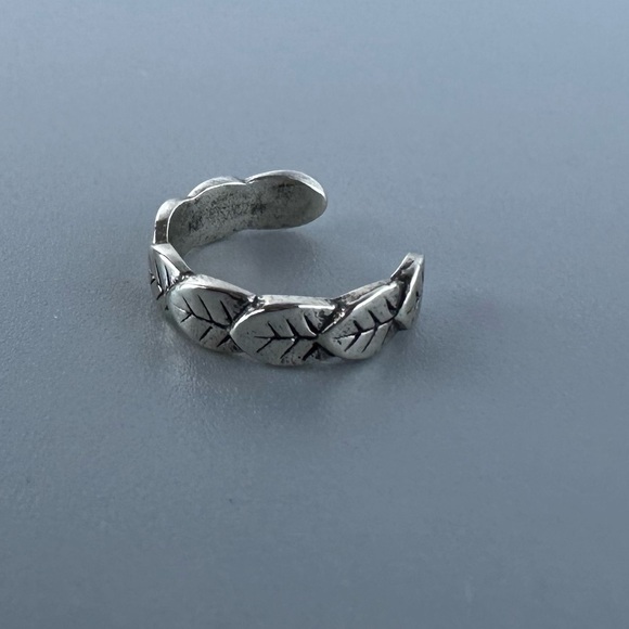 Sterling Silver Simple Leaf Cuff - Picture 7 of 8